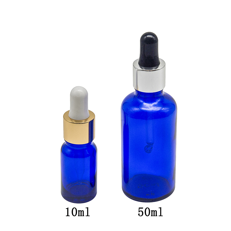 Frasco de óleo essencial de vidro azul vazio de 30ml 50ml